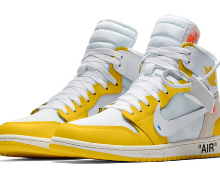 Men's Air Jordan 1 High 'White Yellow’ Shoes