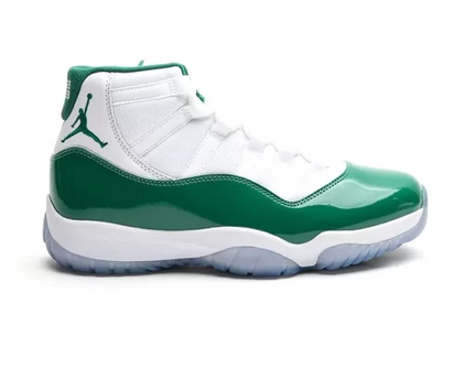 Men's Nike Air Jordan 11 White Green Shoes
