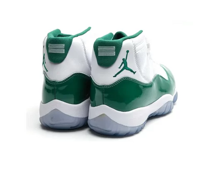 Men's Nike Air Jordan 11 White Green Shoes