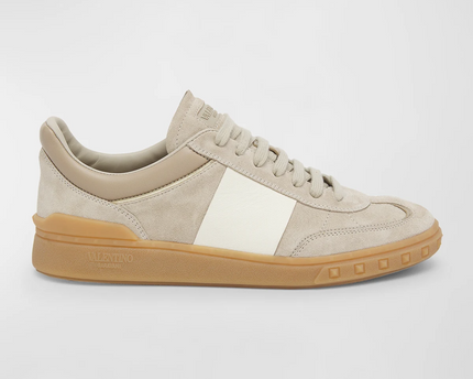Men's Valentino Garavani Upvillage Low-Top Beige Sneakers