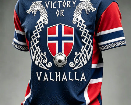 Norway FIFA World Cup 2026 T-Shirt Victory or Valhalla Norway Football Merch FIFA WC Fans Gift