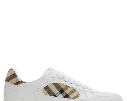Men’s Burberry Leather Check Terrace White Sneakers