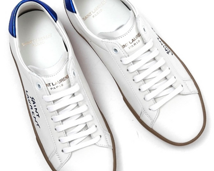 Men's Saint Laurent Court Classic SL06 White Pearl Blue Sneakers