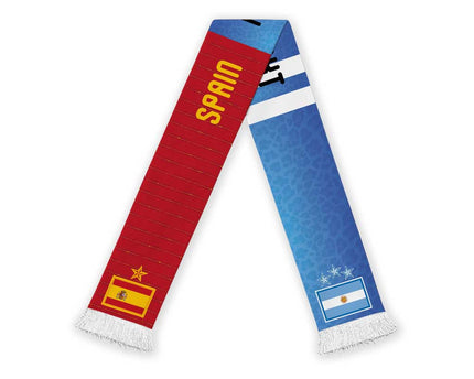 Personalized Argentina and Spain Football Mashup Soccer Scarf Final 2026
