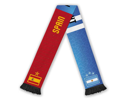 Personalized Argentina and Spain Football Mashup Soccer Scarf Final 2026