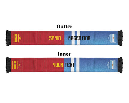 Personalized Argentina and Spain Football Mashup Soccer Scarf Final 2026
