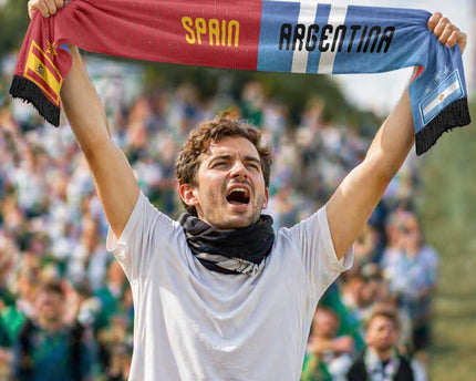 Personalized Argentina and Spain Football Mashup Soccer Scarf Final 2026