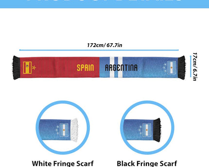 Personalized Argentina and Spain Football Mashup Soccer Scarf Final 2026