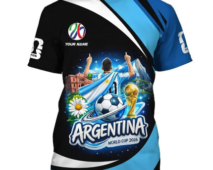 Personalized Argentina FIFA World Cup 2026 T-Shirt Argentina World Cup Shirt Football Fan Gift