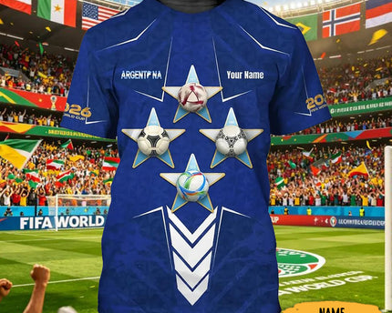 Personalized Argentina FIFA World Cup 2026 T-Shirt Argentina World Cup Team Shirt Soccer Merch