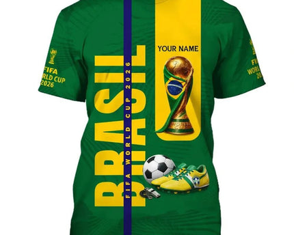 Personalized Brazil FIFA World Cup 2026 T-Shirt Brazil Games World Cup 2026 Shirt Fan Gift
