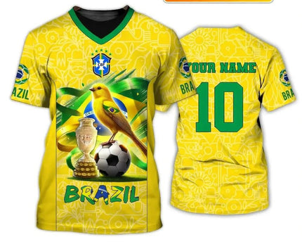 Personalized Brazil FIFA World Cup 2026 T-Shirt Brazil World Cup Games Shirt Best Soccer Gear