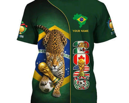 Personalized Brazil FIFA World Cup 2026 T-Shirt Brazil World Cup Team Apparel Football Fan Gift
