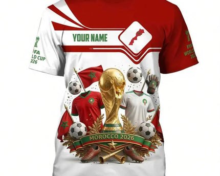 Personalized Morocco FIFA World Cup 2026 T-Shirt Morocco National Team Shirt Soccer Fan Gear
