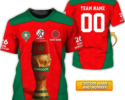 Personalized Morocco FIFA World Cup 2026 T-Shirt Morocco National Team T-Shirt Fan Gift