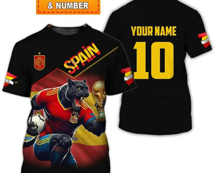 Personalized Spain FIFA World Cup 2026 T-Shirt Spain World Cup Shirt Football Fan Merch
