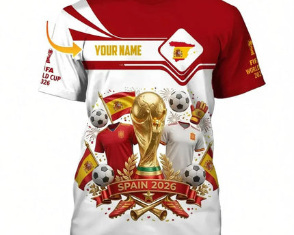 Personalized Spain FIFA World Cup 2026 T-Shirt Spain World Cup Squad 2026 Merch Soccer Fan Gift