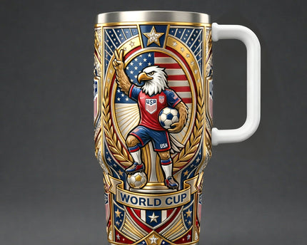 Personalized USA Soccer Team Eagle Mascot World Cup Tumbler