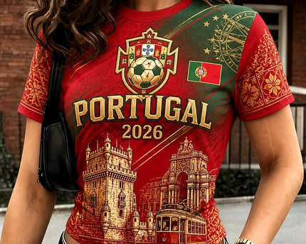 Portugal Soccer FIFA World Cup Cropped Shirt Portugal World Cup 2026 Apparel Best Fan Gears