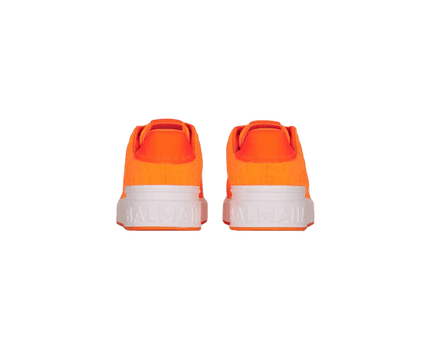 Men's Balmain B-Court Jacquard Neon Orange Sneaker