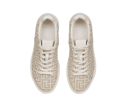 Men's Balmain B-Court Jacquard Nude And White Sneaker
