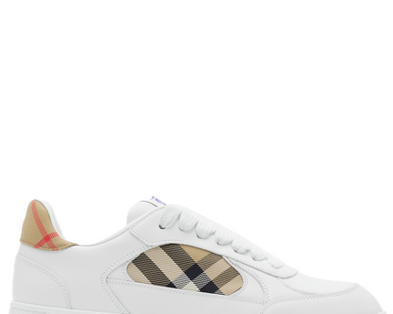 Men’s Burberry Leather Check Terrace White Sneakers