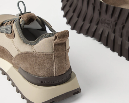 Men’s Brunello Cucinelli Mesh Brown Sneakers