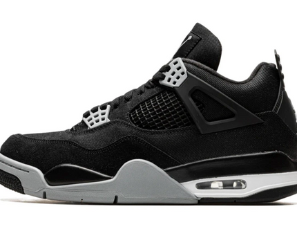 Men's Air Jordan 4 Black Canvas Shoes