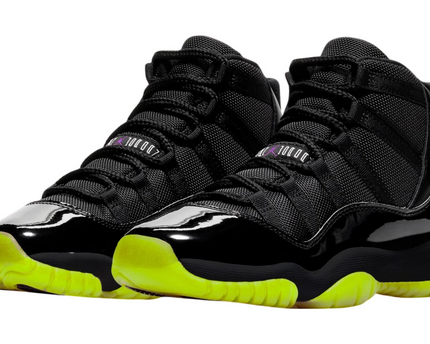 Men's Nike Air Jordan 11 Black Barely Volt Shoes