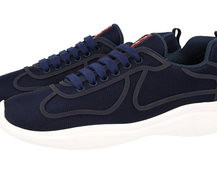 Men's Prada America's Cup Navy Blue White Sneakers