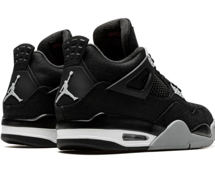 Men's Air Jordan 4 Black Canvas Shoes
