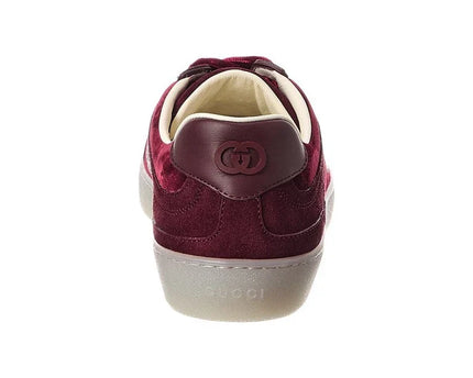Men's Gucci G75 Logo-Appliquéd Leather-Trimmed Suede Velvet Sneakers