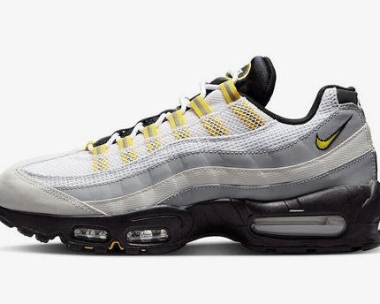 Men's Nike Air Max 95 Black-White-Yellow Shoes