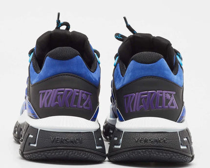 Men's Versace Men's Trigreca Lace Up Barocco Print Blue Sneakers