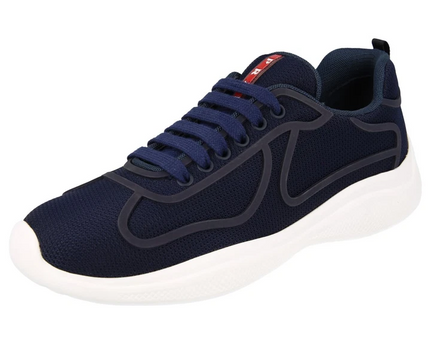 Men's Prada America's Cup Navy Blue White Sneakers