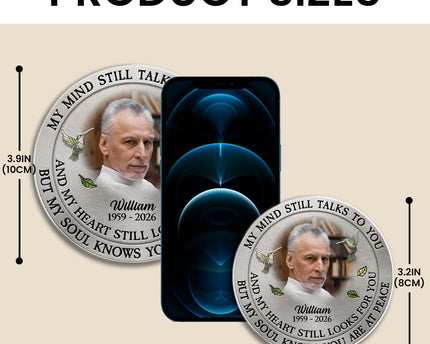 Custom Photo My Mind Still Talk To You - Personalized Car Visor Clip - Special Gift For Family Members