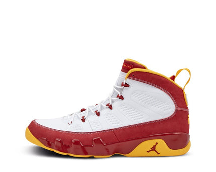 Men's Nike Air Jordan 9 White Red Gold Shoes