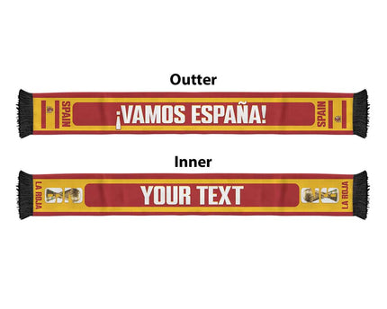 Spain 2026 Football Personalised Soccer Scarf Vamos Espana