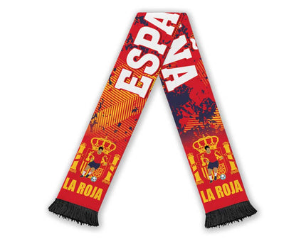 Spain 2026 Football Soccer Scarf La Roja Grunge Curve Stylized