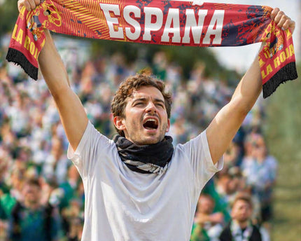 Spain 2026 Football Soccer Scarf La Roja Grunge Curve Stylized