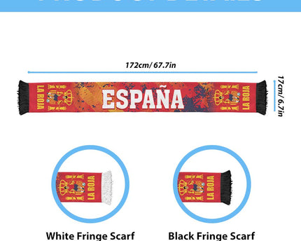 Spain 2026 Football Soccer Scarf La Roja Grunge Curve Stylized