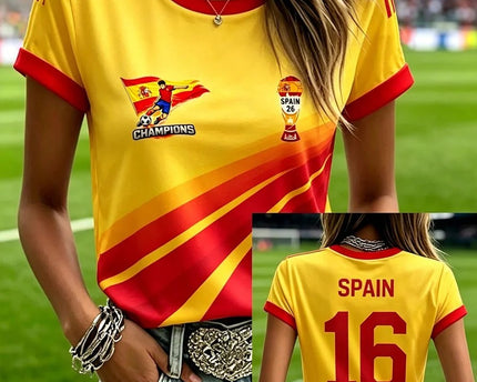 Spain FIFA World Cup 2026 T-Shirt Spain National Soccer Team Apparel Fan Clothing
