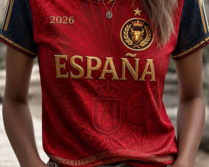 Spain FIFA World Cup 2026 V-Neck Shirt Spain Football Merch Lover Soccer Fan Gifts For Her