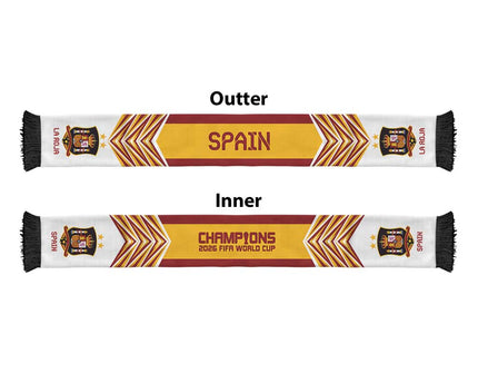 Spain Football Nations 2026 Soccer Scarf Sporty Pattern