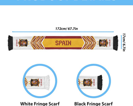 Spain Football Nations 2026 Soccer Scarf Sporty Pattern
