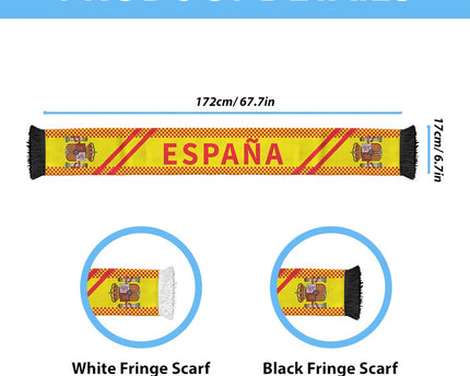 Spain World Football 2026 Soccer Scarf Go La Roja Road To Glory
