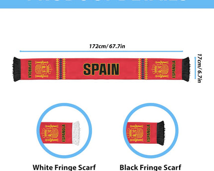 Spain World Football 2026 Soccer Scarf National Pride Never Stops