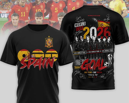 Spain X BTS FIFA World Cup 2026 T-Shirt BTS World Tour Merch Present For Spain Team Fans
