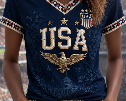 Women's Gift For Soccer Fans Print Casual V-Neck Tee