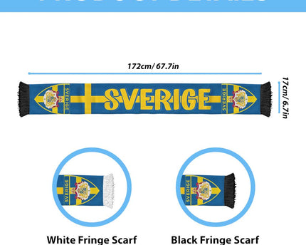 Sweden 2026 Football Soccer Scarf Sverige Go Blagult
